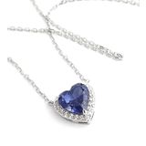 Sky Diamond purple Tanzanit ice cut 925ayar Gümüş Üzerine Altın Kaplama Kalp Kolye