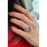Sky Diamond Purple Tanzanit Taşlı 925 ayar Gümüş Tek Taş Yüzük
