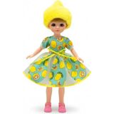 Sky Doll Meyve Desenli Elbiseli Hareketli Eklem Oyuncak Bebek - Yeşil