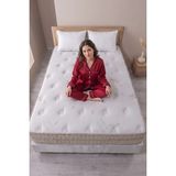Sky Sleep Ultra Ortapedik Pocket Yaylı Yatak Çift Kişilik Organic Cotton Hissiyatı ile Yüksek Konfor - Beyaz - 160 x 200 cm