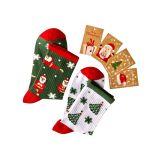 Sky Socks 2'li Yılbaşı Ağaç Noel Baba Christmas Desenli Set Unisex Pamuklu Kokulu Tenis Çorap Tek Beden