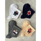 Sky Socks 4'lü Teddy Bear Ayıcıklı Set Unisex Kokulu Tenis Kolej Çorap Renkli 36-42