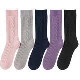 Sky Socks 5 'li Kabartma Desenli Merino Yün Kalın Kışlık Soket Çorap