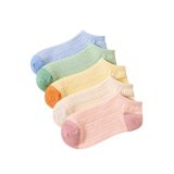 Sky Socks 5'li Pamuklu Kabartma Desenli Renkli Patik Unisex Kısa Spor Sneakers Çorap