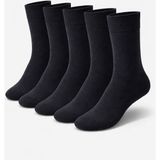 Sky Socks 5li Tabanaltı Düz Siyah Havlu Kalın Kışlık Erkek Soket Çorap Seti - 40 - 45