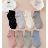 Sky Socks 8' Li Kalp Desenli Lastik Detaylı Bayan Patik Çorap Seti - 36 - 42 - Pembe - Mavi - Yeşil