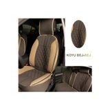 Sky Toptan Şentürk Dacia Stepway Oto Koltuk Kılıfı Seti Deri - Ortopedik (Ön-Arka Komple Takım) Kırmızı / Siyah