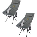 Sky Ultralight Katlanabilir Kamp Sandalyesi Gri 2 Adet - Metal - Kumaş