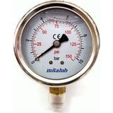 Skyce Mitalub Gliserinli Manometre Alttan Çıkışlı 100 mm - Ahşap