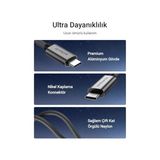 Skygo 240W, 20 Gbps, 4K 60Hz, USB C'den USB C'ye, Örgülü Hızlı Şarj, Görüntü ve Veri Aktarım Kablosu Pd 3.2, 5A, iPhone 15, 16, 17, M2 MacBook Pro, Air, iPad Pro ve Galaxy S25, S24, S23 ile Uyumlu - 1 GB - 00-Siyah - Beyaz - Option-1