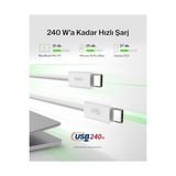 Skygo 2'li Örgülü Usb-C - Usb-C Kablo, 1,5 M, 240 W, Yumuşak, Esnek ve Hızlı Şarj Kablosu, iPhone 16 ve 15 Serisi, Galaxy S25, Pixel 9, iPad Pro ve Daha Fazlasıyla Uyumlu, Siyah - 1 GB - 00-Siyah - Beyaz - Option-1