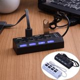 Skygo 4 Port USB 2.0 Hub Çoğaltıcı Çoklayıcı Switch Işıklı Anahtarlı - 1 GB - 00-Siyah - Beyaz - Option-1