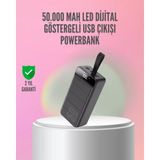 Skygo 50.000 Mah Ultra Güçlü Powerbank 4 USB Çıkışlı, LED Dijital Göstergeli, Hızlı Şarj Destekli Taşınabilir Şarj Cihazı - 001-Renkli