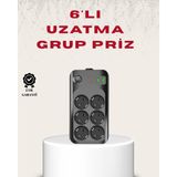Skygo 6’lı Grup Priz Termal Korumalı USB Type-C Çoklu Priz 2 Metre Kablo - Renkli