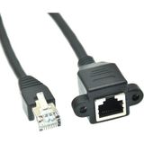 Skygo 7950 RJ45 Dişi Erkek Uzatma 3m Panel Tipi Cat6 Montaj Kablosu (3 Metre) - 1 GB - 00-Siyah - Beyaz - Option-1
