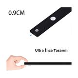 Skygo Akasya Sensörlü Şarjlı Kabin Altı LED Aydınlatma, Heroled 40CM Ultra Slim Siyah, 3 Farklı Işık Rengi (Gün Işığı/ılık Beyaz/beyaz), Kademesiz Dimmerli, Mıknatıslı, Mutfak,, Gece Lambası - Option-1
