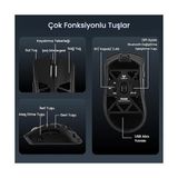 Skygo Aula SC620 PAW3311 Sensör 12000 Dpı 1000Hz Kablolu ve Kablosuz Gaming Oyuncu Mouse Siyah