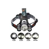 Skygo Boruit T6 Kafa Feneri 5000 Lumens 3Xcree Xm-T6+2R5 Lamba Led Kamp Lambası