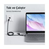 Skygo C6AC15 2in1 Usb-A & Type-C To RJ45 1000MBPS Gigabit Ethernet Dönüştürücü Cat6 Kablo 1.5 Metre Thunderbolt 3/4/5, Mac/windows/ipad/android Uyumlu - 1 GB - 00-Siyah - Beyaz - Option-1