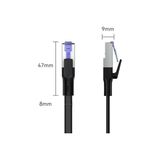 Skygo Cat7 10GBPS Gigabit 600MHZ Ftp Flat Ethernet Kablosu 10 Metre - 1 GB - 00-Siyah - Beyaz - Option-1
