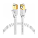 Skygo Cat7 Ethernet Kablosu (1 Metre) - 10GBPS’YE Kadar Veri Aktarımı - Fabrikasyon RJ45 Konnektörlü - Yassı Flat Tasarım - 600MHZ - Beyaz - 1 GB - 00-Siyah - Beyaz - Option-1