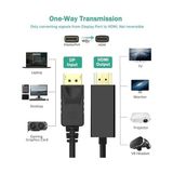 Skygo Displayport To Hdtv Kablo 1.8 Metre 4K Ultra Hd Görüntü Aktarım Kablosu Altın Uçlu Yüksek Hızlı Video Ses Iletimi Monitör Tv Projektör Pc Laptop Uyumlu Dp To HDMI | ZR798 - 1 GB - 00-Siyah - Beyaz - Option-1