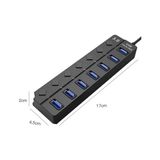 Skygo H-507 7 Port USB 3.0 Hub Çoklayıcı Işıklı Açma Kapama Düğmeli Splitter Windows Uyumlu Çoğaltıcı Switch 5 Gbps - 1 GB - 00-Siyah - Beyaz - Option-1