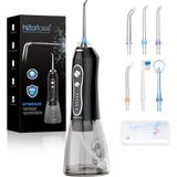 Skygo H2OFLOSS Şarjlı Kablosuz Ağız Duşu, Hızlı ve Etkili Diş Arası Temizliği – 300 ml Su Hazneli, 5 Modlu, 6 Başlıklı, Ipx7 Su Geçirmez, Diş Taşı Temizliği (Siyah) - 1BW-Beyaz