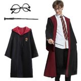 Skygo Harry Potter Gryffindor Kapişonlu Çocuk Kostüm + Asa + Gözlük Seti 9-10 Yaş