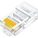 Skygo Plus PX-CAT460 Cat6 RJ45 Konnektör, 100’LÜ Paket Cat6 Ethernet Jak Plug, Altın Kaplama 3 Tırnaklı RJ45 Kablo Ucu, Network Lan Internet Kablosu Sonlandırma Konnektörü, Standart Cat6 Plug - 1 GB - 00-Siyah - Beyaz - Option-1