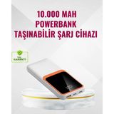 Skygo Powerbank 10000 Mah – Çift USB Çıkışlı, Type-C Girişli, Şık Beyaz Tasarım - 001-Renkli