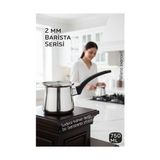 Skygo Premium 304 Paslanmaz Çelik Cezve 750 ml Profesyonel Barista Serisi, Isıya Dayanıklı Sap - Altın - Kırmızı