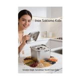 Skygo Premium Inox Saklama Kabı - Hava Sızdırmaz Mutfak Düzenleyici 14X11 cm 304 Paslanmaz Çelik