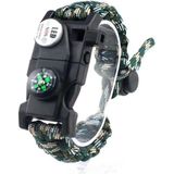 Skygo Pusula,fenerli Yüksek Desibel Düdüklü Hayatta Kalma Kamp Bilekliği - Karışık Yeşil