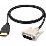 Skygo PX-4106 Molex 2 Metre DVI To HDMI Kablo, HDMI To DVI Çift Yönlü Görüntü Aktarım Kablosu, 1080P Full Hd DVI HDMI Erkek-Erkek Monitör Tv Projeksiyon Pc Ekran Kartı Bağlantı Kablosu, Altın Uçlu - 1 GB - 00-Siyah - Beyaz - Option-1
