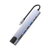 Skygo PX-U520 8 In 1 Type-C Çoklayıcı Adaptör, 4K 30Hz HDMI Usb-C Hub, 2x USB 3.0 RJ45 Gigabit Ethernet Sd Micro Sd Kart Okuyucu 2x Pd Şarj Portlu Gri Metal Usb-C Çevirici, MacBook Laptop Pc Için - 1 GB - 00-Siyah - Beyaz - Option-1