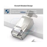 Skygo Q-J7100M Cat7 Metal RJ45 Konnektör, 100’LÜ Paket Cat7 Jack + Ayraç, Ethernet Network Lan Kablo Ucu, Metal Gövdeli RJ45 Plug, Cat7 Kablo Sonlandırma Konnektörü - 1 GB - 00-Siyah - Beyaz - Option-1