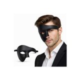 Skygo RAMİA-PREMİUM Siyah Yarım Erkek Maske – Phantom Parti & Balo Maskesi -TG.TY