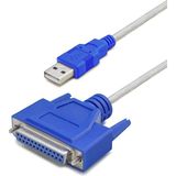 Skygo Ramia Premium | USB To Paralel (Lpt) Yazıcı Dönüştürücü Kablosu 1.3 M - Silver Mavi HDX7531 - Renkli