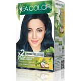 Skygo Revify Amonyaksız, Vegan, Doğal, Besleyici Kalıcı Saç BOYASI%100 Beyaz Kapama (1 Paket 2 x 50 ml Boya & Oksidan) (Mavi Siyah 1.1)
