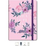 Skygo Revify Çiçekli Defter Kareli Pembe 17X24 cm - -- - Option-1