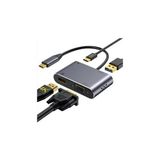 Skygo Revify Hb-03 4K Hdmi VGA Type C USB Çok Fonksiyonlu Metal A Kalite Kalın Kablolu Hub (Hb-03 VGA HDMI USB Type C 4K Hd Hub) - 1 GB - 00-Siyah - Beyaz - Option-1