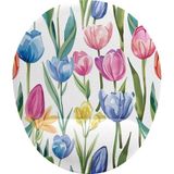 Skygo Revify Lale Desenli Bilek Destekli Mouse Pad - Option-1 - 00-Siyah - Beyaz