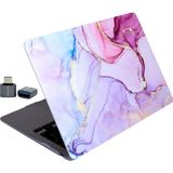 Skygo Revify MacBook Air 13 Inç Kılıf Touch Id Uyumlu M1/ıntel Sert Kapak Tpu Lazer Baskılı Mermer Desen Ince Hafif Koruma A2337 A2179 A1932 Açık Pembe - 1 GB - 00-Siyah - Beyaz - Option-1