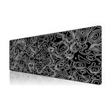 Skygo Revify Pro - 4 Farklı Model Dikişli Kenar 100X50 cm Oyuncu Gaming Mouse Pad (Black Map Lines) - Option-1 - 00-Siyah - Beyaz