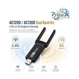 Skygo Revify PX-AC1200 USB 3.0 Wifi Adaptör, Realtek RTL8812BU, AC1200/AC1300 Dual Band 2.4g-5g, 802.11AC Kablosuz Ağ Alıcı, Pc Laptop Masaüstü Için Wireless USB Dongle - 1 GB - 00-Siyah - Beyaz - Option-1