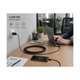 Skygo Revify USB To Micro USB Şarj Kablosu 5 Metre Uzun Kablo Hızlı Şarj Destekli Charging Data Sync Kablo High Speed Charging Enerji Tasarruflu Uzun Mesafe Kullanım Için USB Input Uyumlu | ZR940 - 1 GB - 00-Siyah - Beyaz - Option-1