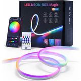 Skygo Rgb Kumandalı Sese Duyarlı Animasyonlu Neon Şerit Hortum LED USB ve App Uyumlu 5 Metre - Çok Renkli
