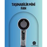 Skygo Şeffaf Kasa El Fanı | 5V 2A | 100 Kademeli Ha Akışı | Type-C Girişli