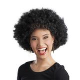 Skygo Siyah Renk Kıvırcık Afro Bonus Peruk Parti Peruğu